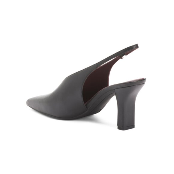 VINCE Black Leather Devi Slingback Heels - Picture 2 of 2